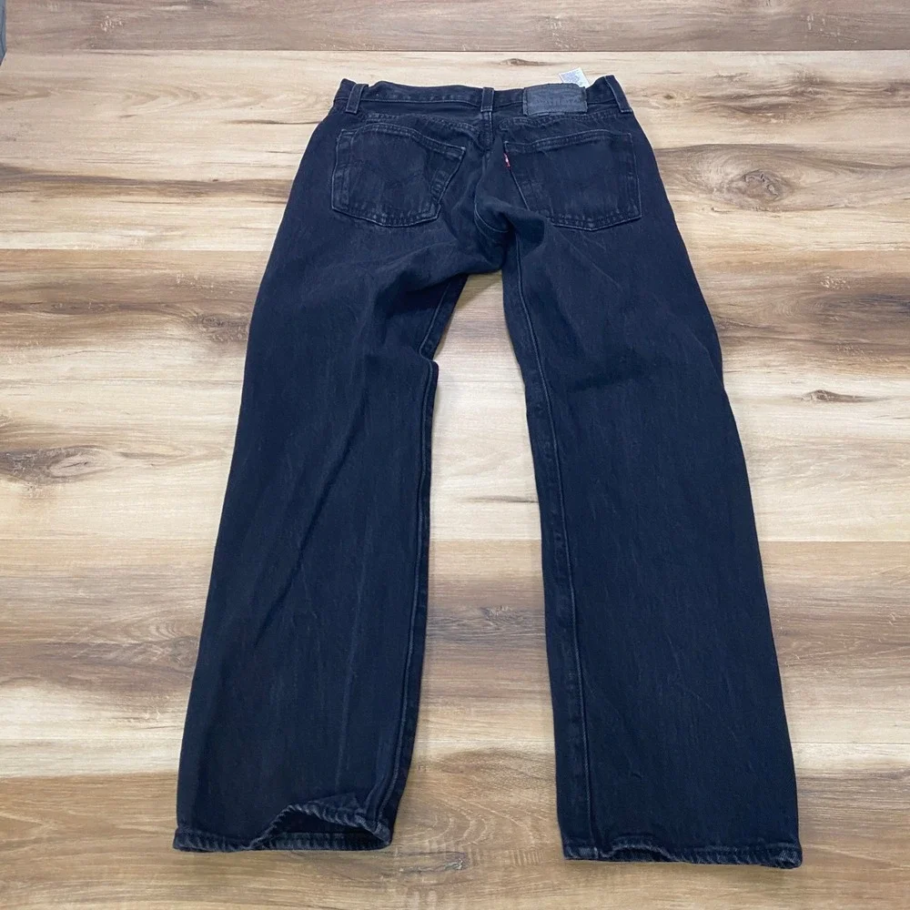 Levi's 501 Jeans Size 28x28 Straight Leg 100% Cotton Black Denim Mens